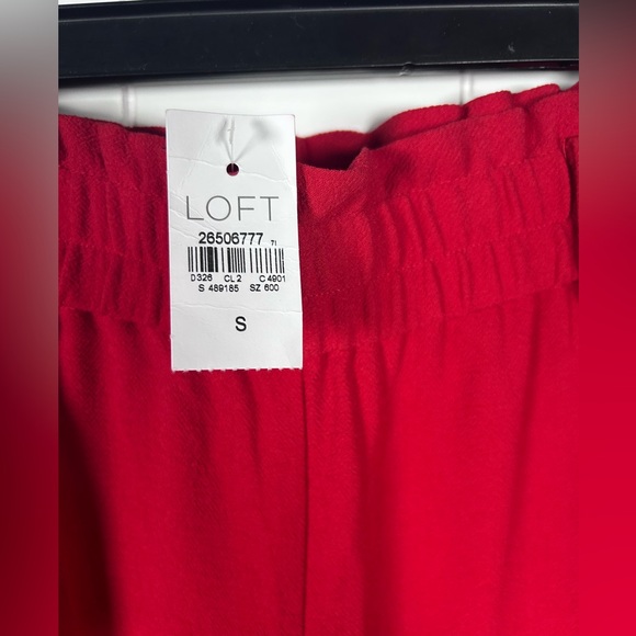 LOFT Red Paperbag Waist Pants NWT Size Small - Picture 4 of 14